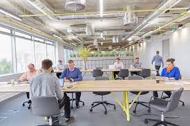 Co-working desk spaces at Huddle, 3 Shortlands, Hammersmith, West London W6 8DA