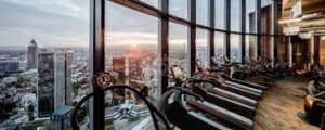 The view of Franfurt from the gym at K-1 Business Club Main Tower - Neue Mainzer Strasse, 52 MainTower, 60311 Frankfurt am Main