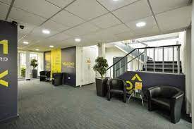 The reception area for the office spaces that can be rented at Orbit Developments, No. 1 & No. 2 The Courtyard, Earl Road, Cheadle, SK8 6GN