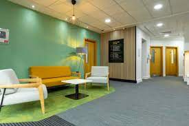 The reception area for the serviced office spaces for rent at Orbit Developments, Pentland House, Village Way, Dean Row Road, Wilmslow SK9 2GH
