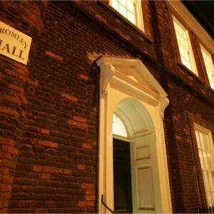 An external shot of REDBOX Bromley Hall at night