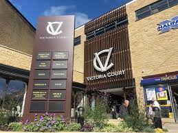 The entrance and signage at the Titan Business Centres - Victoria Court Cleckheaton West Yorkshire BD19 5DN office building