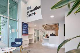 The reception area of the UKSE Sheffield - The Innovation Centre, 217 Portobello, Sheffield, S1 4DP office space property