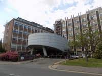 The entrance of the ideaSpace South - Clifford Allbutt Building, Biomedical Campus, Hills Road, Cambridge CB2 0AH commercial office building