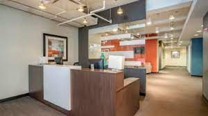 The welcome desk at Regus - 80 Broad Street, New York, NY 10004