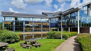 External shot showing outside seating and landscaped gardens at Regus - Orbital House, Peel Park, Glasgow G74 5PR