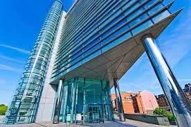 Shot taken looking up at Regus - Princes Square, Princes Exchange, Leeds LS1 4HY