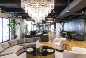 Lounge space at the Studio - Rockefeller Center, 600 Fifth Avenue, New York, NY 10020 coworking office