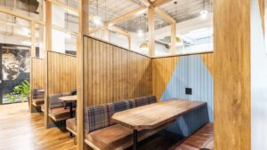 A co-working booth at WeWork - 8 West 126th Street, New York, NY 10027