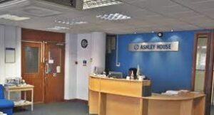 The reception area of Ashley House Business Centre in Wood Green in North London