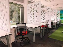 Coworking desk spaces with partitions at The Hive - 142 Thornes Lane, Wakefield, West Yorkshire WF2 7RE