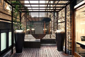 The outdoor terrace at Metspace - 32-34 Great Marlborough Street, London W1F 7JD