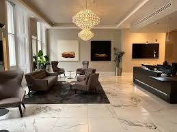 The reception area at Hubflow - 15-17 Grosvenor Gardens, London, SW1W 0BD