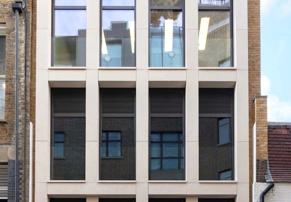 The facade of the Sub800 - 19 Haunch of Venison Yard, London, W1K 5EY office building