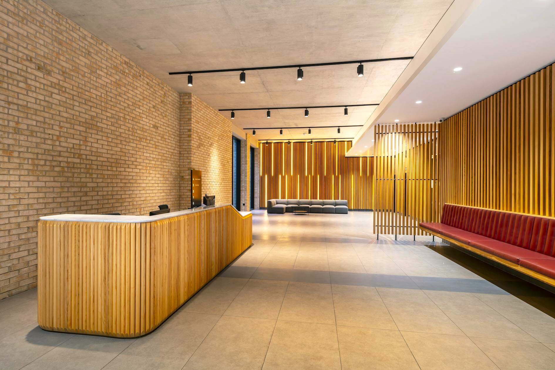 The reception area at the Sub800 - 2 Leonard Circus, 62 Paul Street, London EC2A 4NA office building
