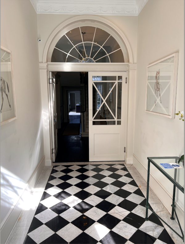 The grand entrance lobby at the Sub800 - 4 Fitzhardinge Street, London W1H 6EG office property