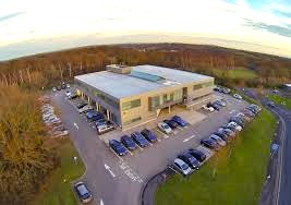 Aerial view of Arena Offices - 25 Barnes Wallis Road, Fareham, PO15 5TT showing car park