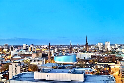 A shot of Coventry city centre taken from One Friargate