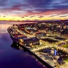 An aerial view of the waterfront regeneration project in Dundee