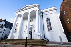 The striking renovated church that The Fold coworking space is within in Leamington Spa