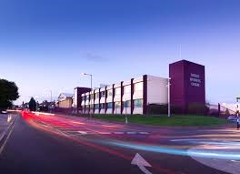 External shot of Kinetic Business Centre, Theobald Street, Borehamwood WD6 4PJ taken at night with long exposure