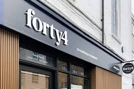 The signage at The Forty4 coworking space property in Leamington Spa