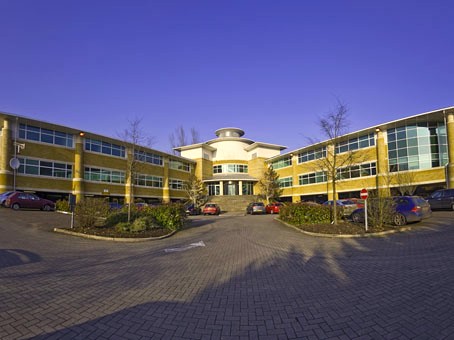 Offices to rent with car parking at Brooklands Business Park in Weybridge, at sunrise