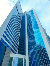 Looking up at Ascendris Business Centre - The Burlington Tower, Marasi Drive, Business Bay, Dubai