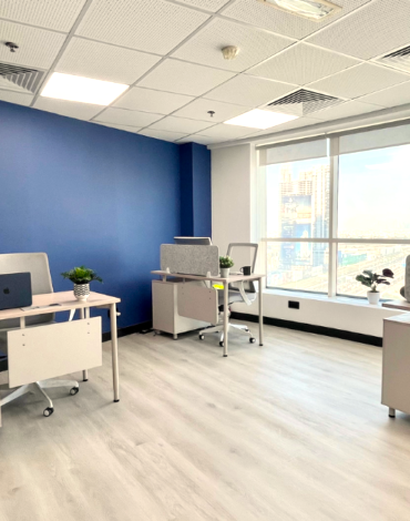 An executive serviced offices at Atelier Business Centre - Al Ameri Tower, Barsha Heights, TECOM, Dubai with views of Dubai from the window