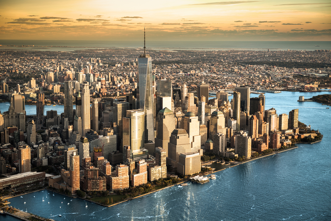 An aerial view of Manhattan