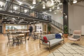 A coworking space with mezzannine at Spaces - Myrtle Avenue, Brooklyn, New York 11201-3818