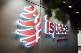The corporate logo of iSpace Dubai serviced office operator in the office reception