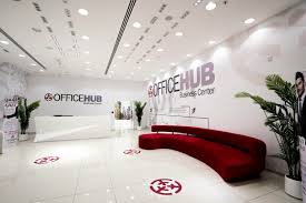 The Office Hub Dubai logo in reception