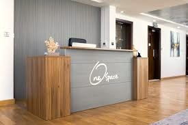 The reception area at One Space - Thuraya Telecommunications Tower, Barsha Heights, Dubai