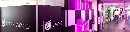 The reception area at Oryx World - Empire Heights, Dubai Fountain Street, Business Bay, Dubai