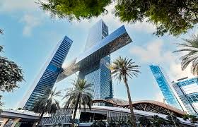 A view from the street of TEC - One Za'abeel, Al Majlis Street Za’abeel 1, Dubai, UAE with palm trees in the foreground