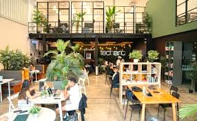 A coworking area with biophilia at Techarc - Alserkal Avenue, Al Quoz Industrial Area 1, Dubai