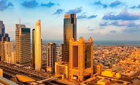 An aerial view of Unbox - API World Tower, Sheikh Zayed Road (SZR), Trade Centre 1, Dubai