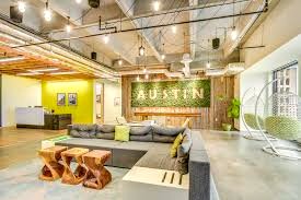 The reception area at TechSpace - 98 San Jacinto Boulevard, Austin, TX 78701
