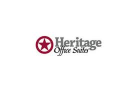 The corporate logo of Heritage Office Suites premier workspace provider