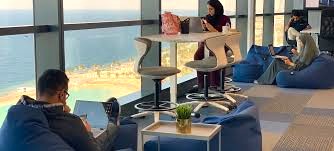 Coworking space with a view over the coastline at HQBP Tower, Headquarters Business Park, Al Kurnaysh Br Road, Ash Shati, Jeddah 23511, Saudi Arabia