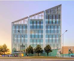 The Plus X building in Slough at sunrise